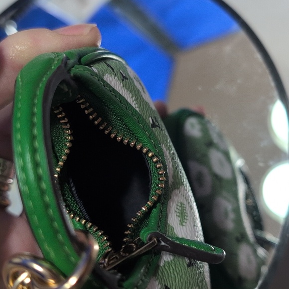 Coach Mini Carmen Bag Charm Keyring With Kelly Green Floral Print -NEW! - Picture 9 of 11